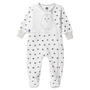 Nested Bean White and Black Polka Dot Footie